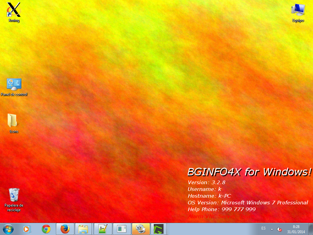 BGINFO4X for Windows - Plasma Yellow Red